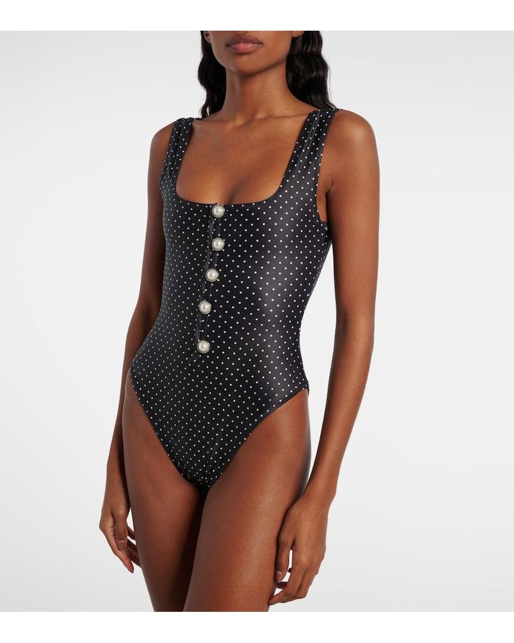 SAME Black Grace Polka-Dot Swimsuit