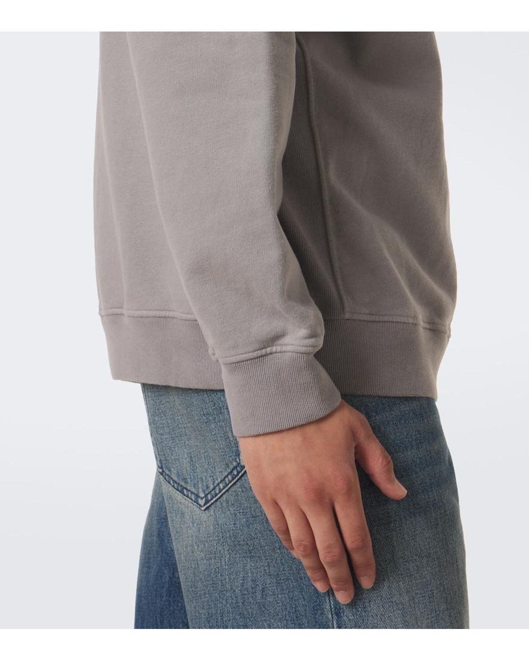 Stone Island Gray Compass Cotton Fleece Sweatshirt for men