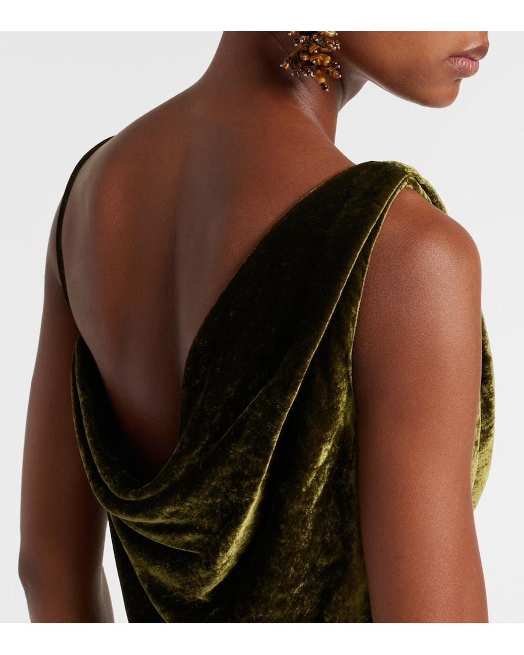 Dries Van Noten Black Draped Velvet Top