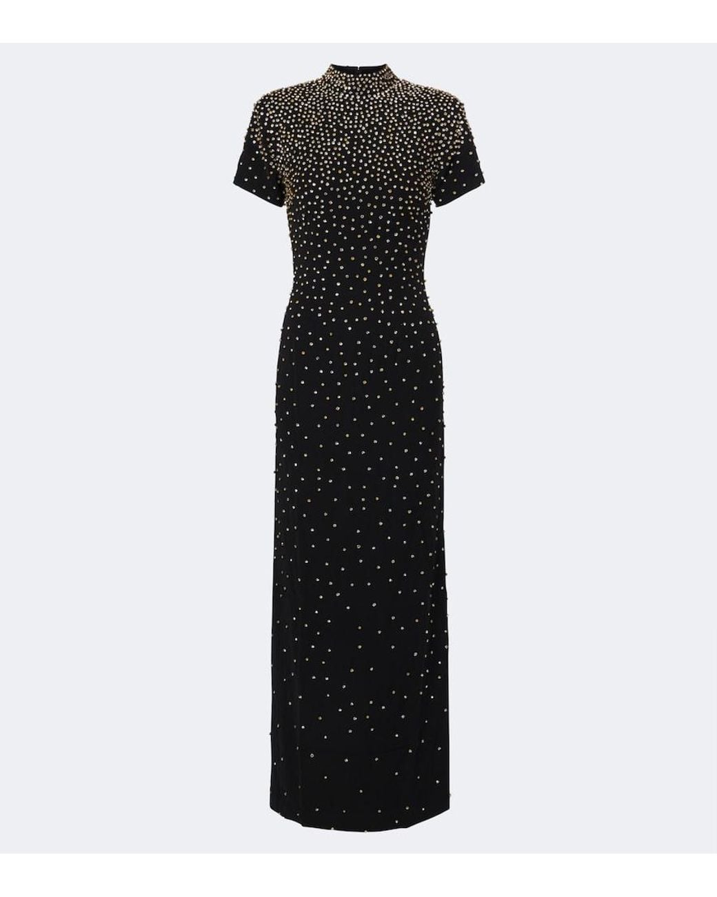 La Fuori Black Nyx Constellation Bloom Embellished Gown