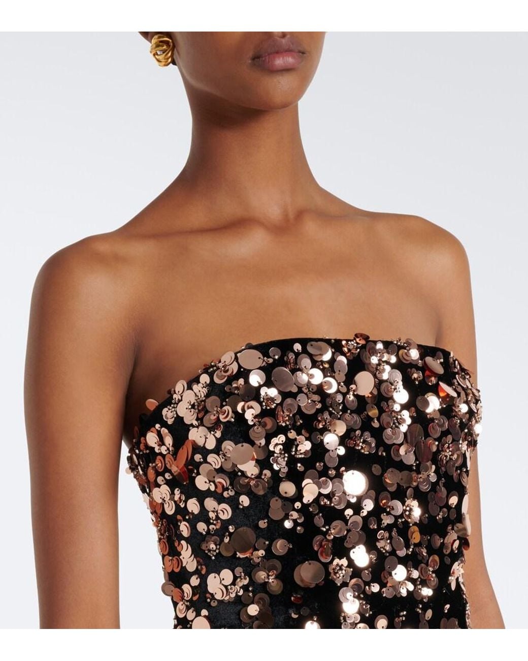 The New Arrivals Ilkyaz Ozel Black Nara Sequined Cocktail Dress