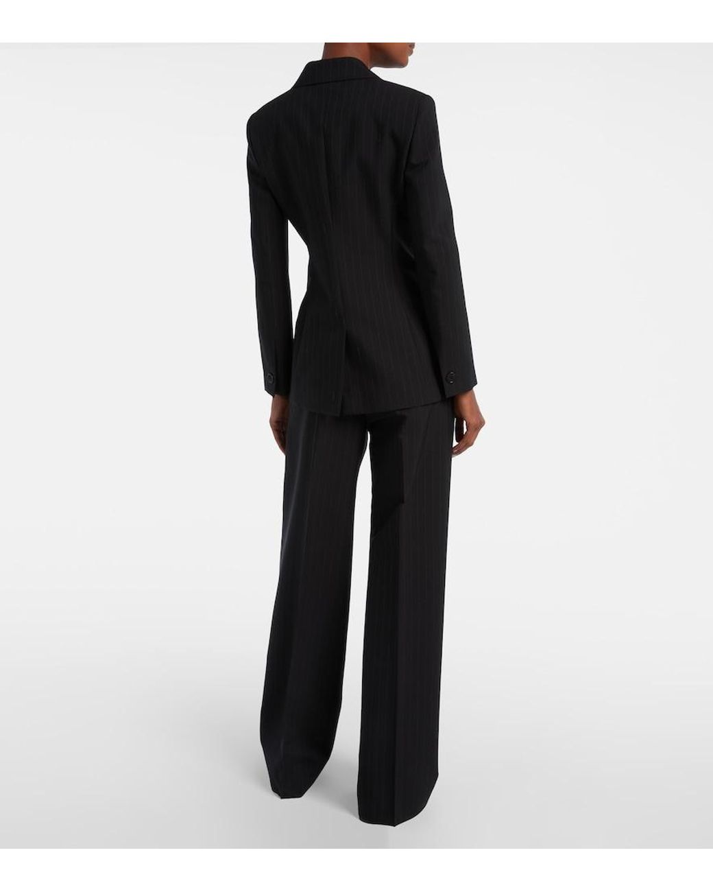 Gucci Black Pinstripe Wool Blazer