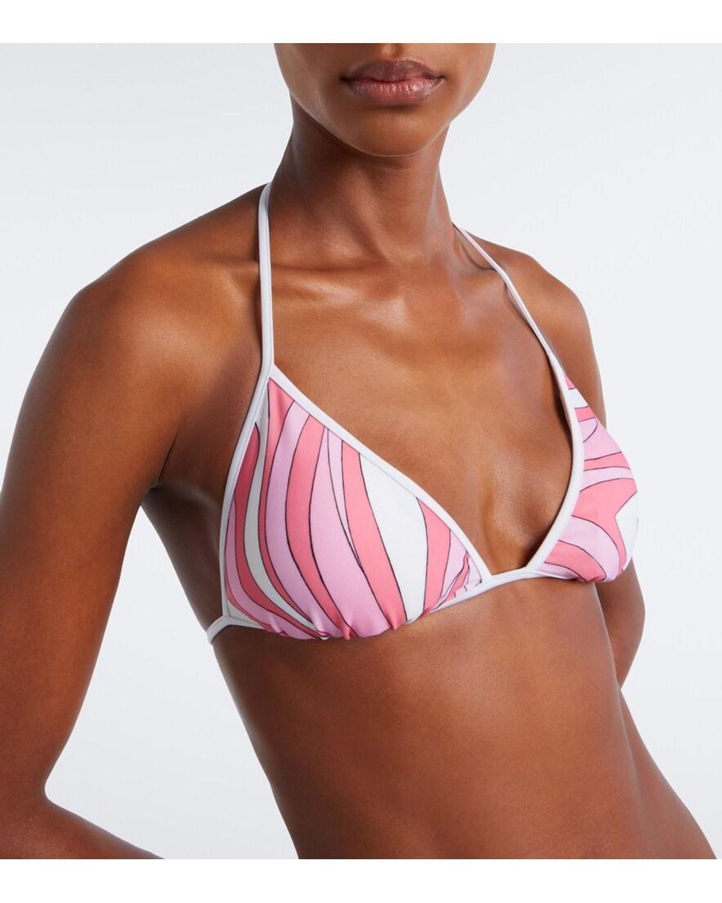 Emilio Pucci Pink Marmo Bikini Top