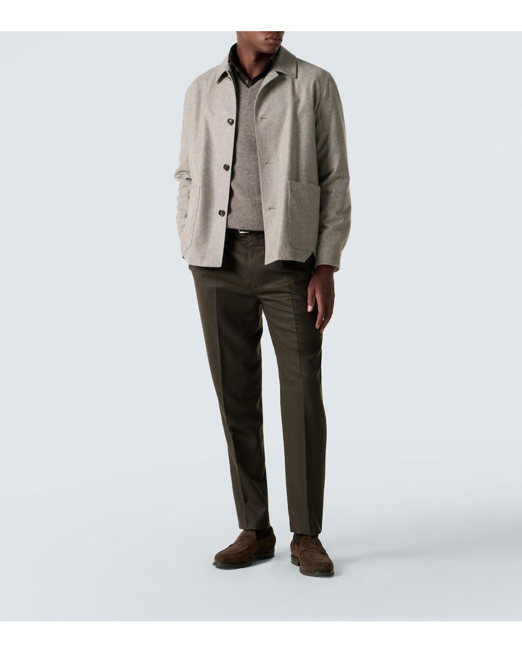 Zegna Gray Alpe Wool Jacket for men