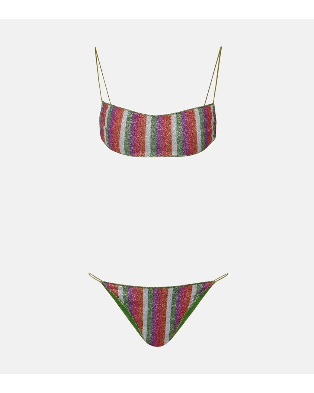 Oseree White Lumiere Striped Bikini