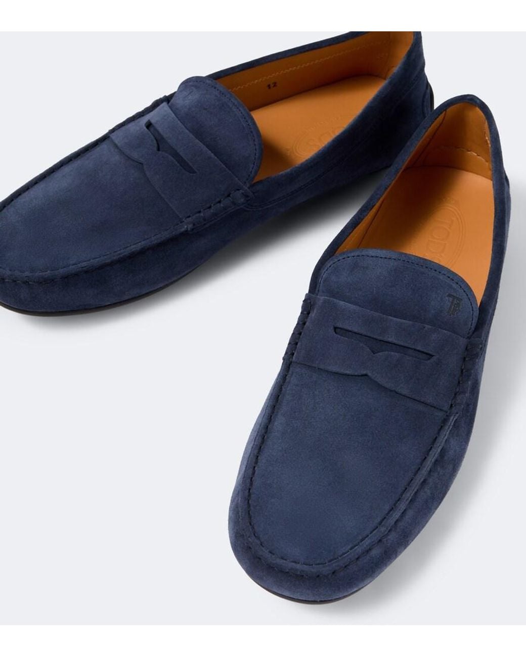 Tod's Blue Gommino Suede Driving Shoes for men