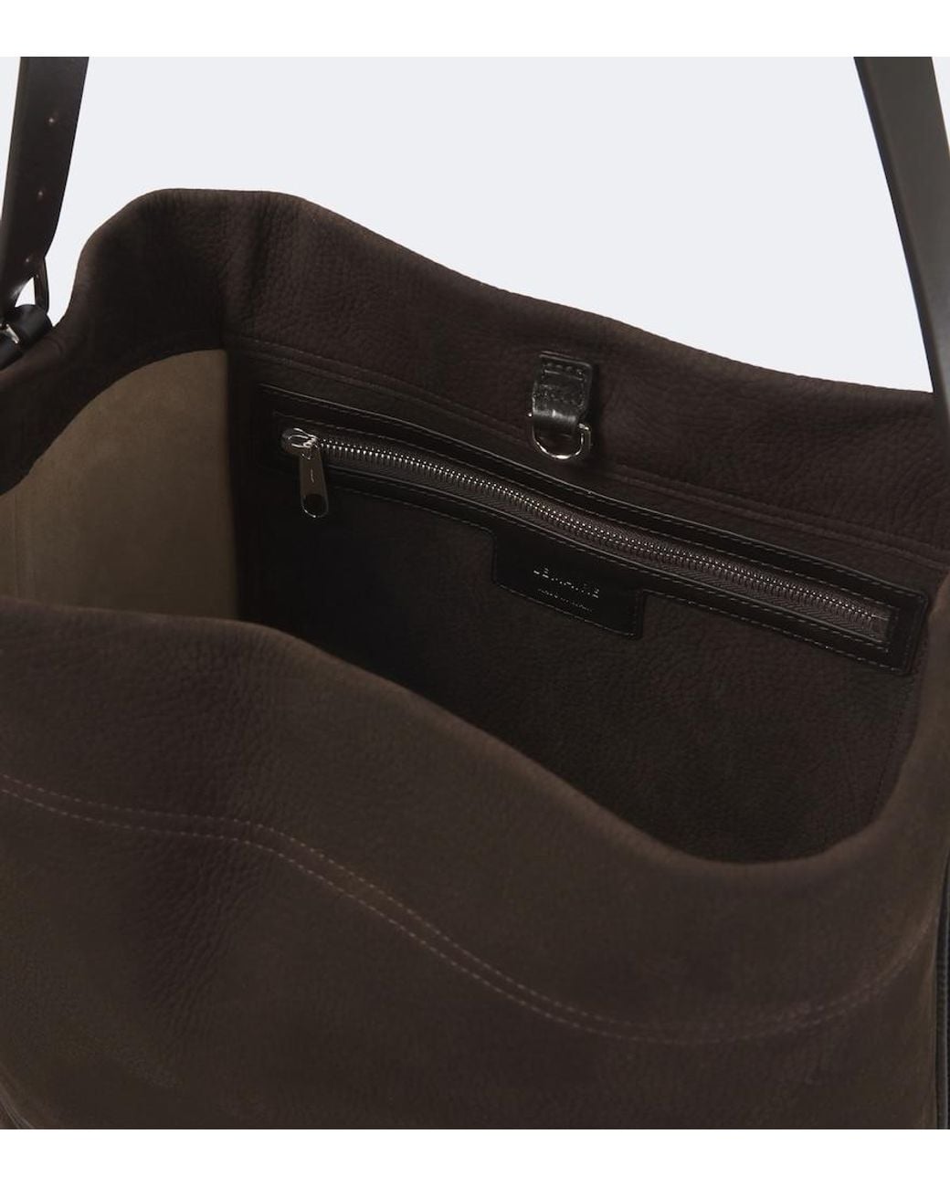 Lemaire Black Belted Leather Tote Bag for men