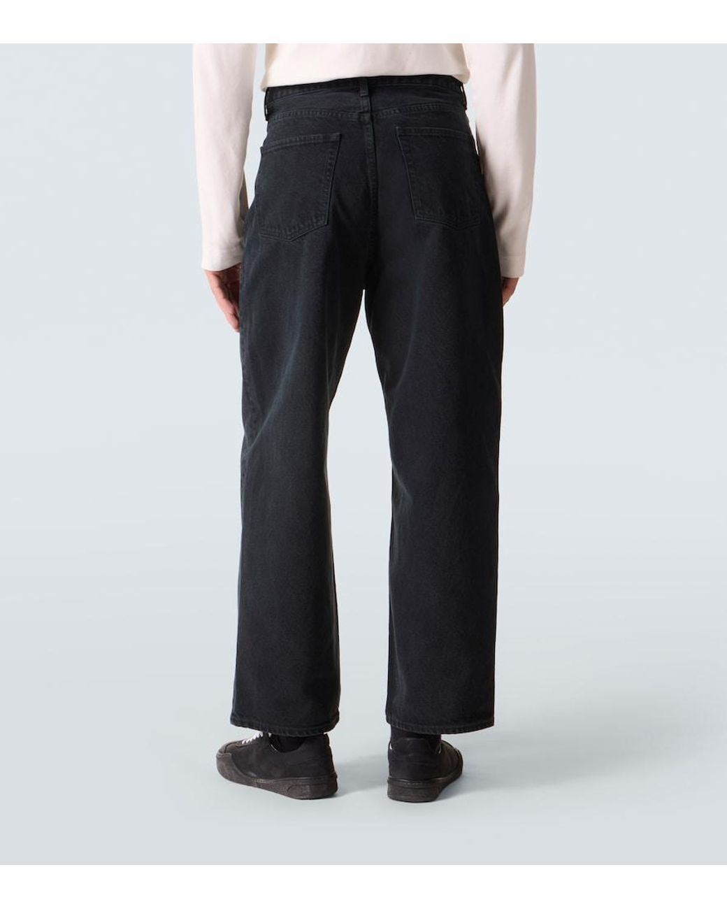 A.PRESSE Black High-Rise Wide-Leg Jeans for men
