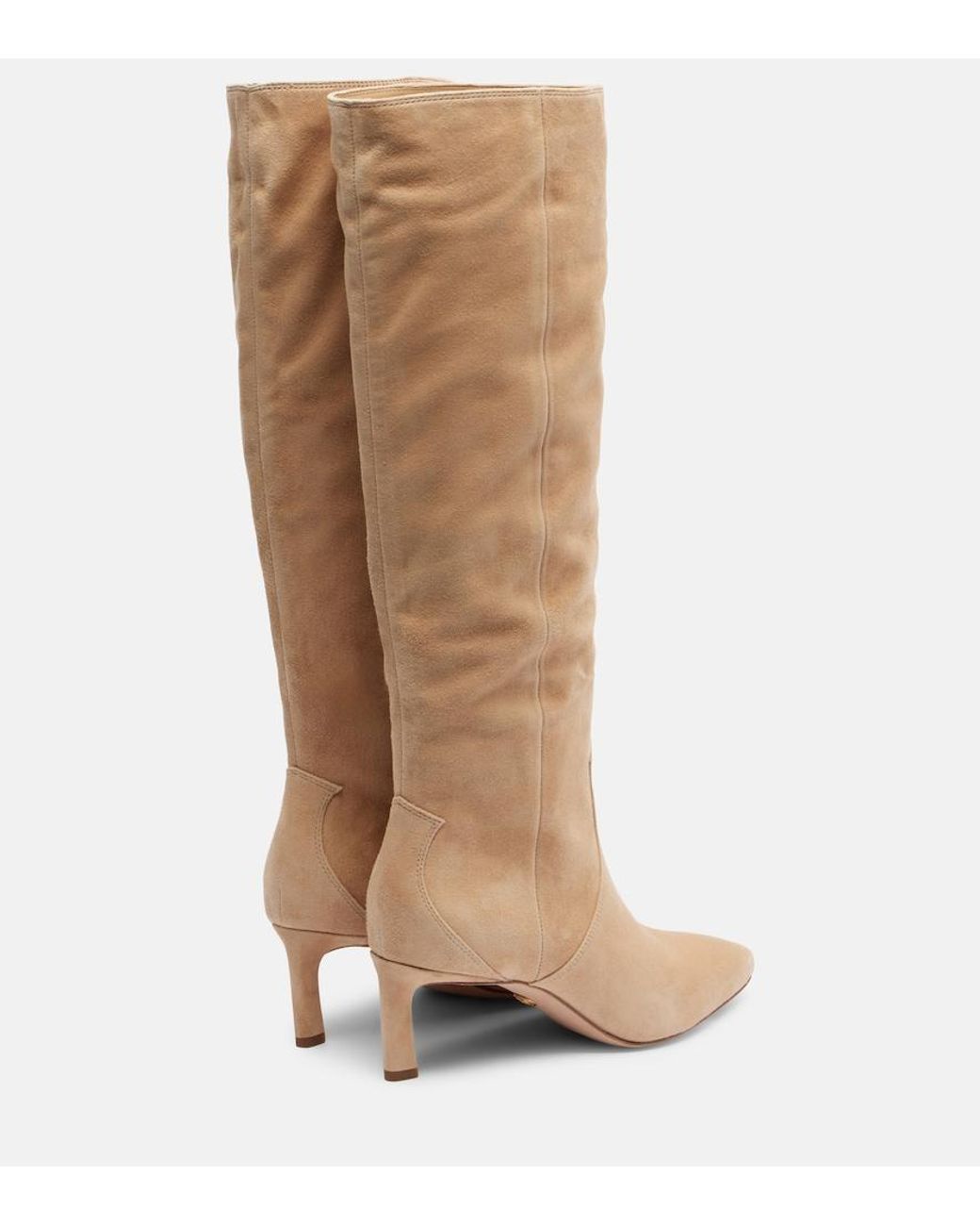 Veronica Beard Natural Kinna 55 Suede Knee-High Boots