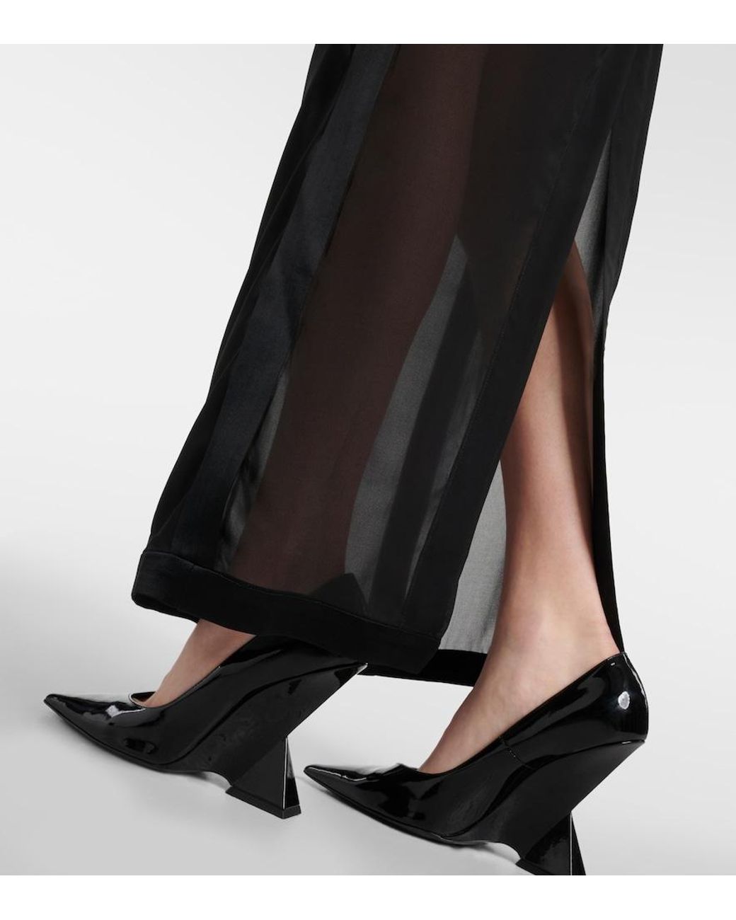 DIDU Black Mesh Maxi Skirt