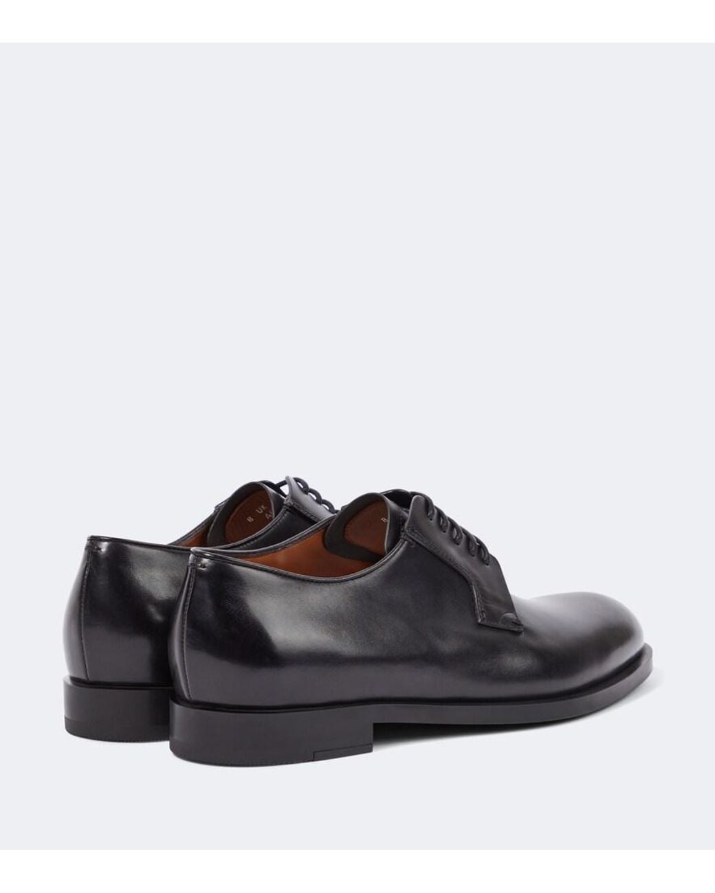 Zegna Black New Classic Flex Leather Derby Shoes for men