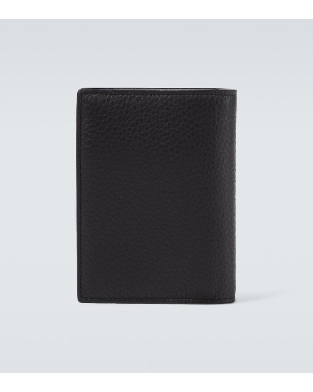 Saint Laurent Black Tiny Cassandre Leather Bi-Fold Wallet for men