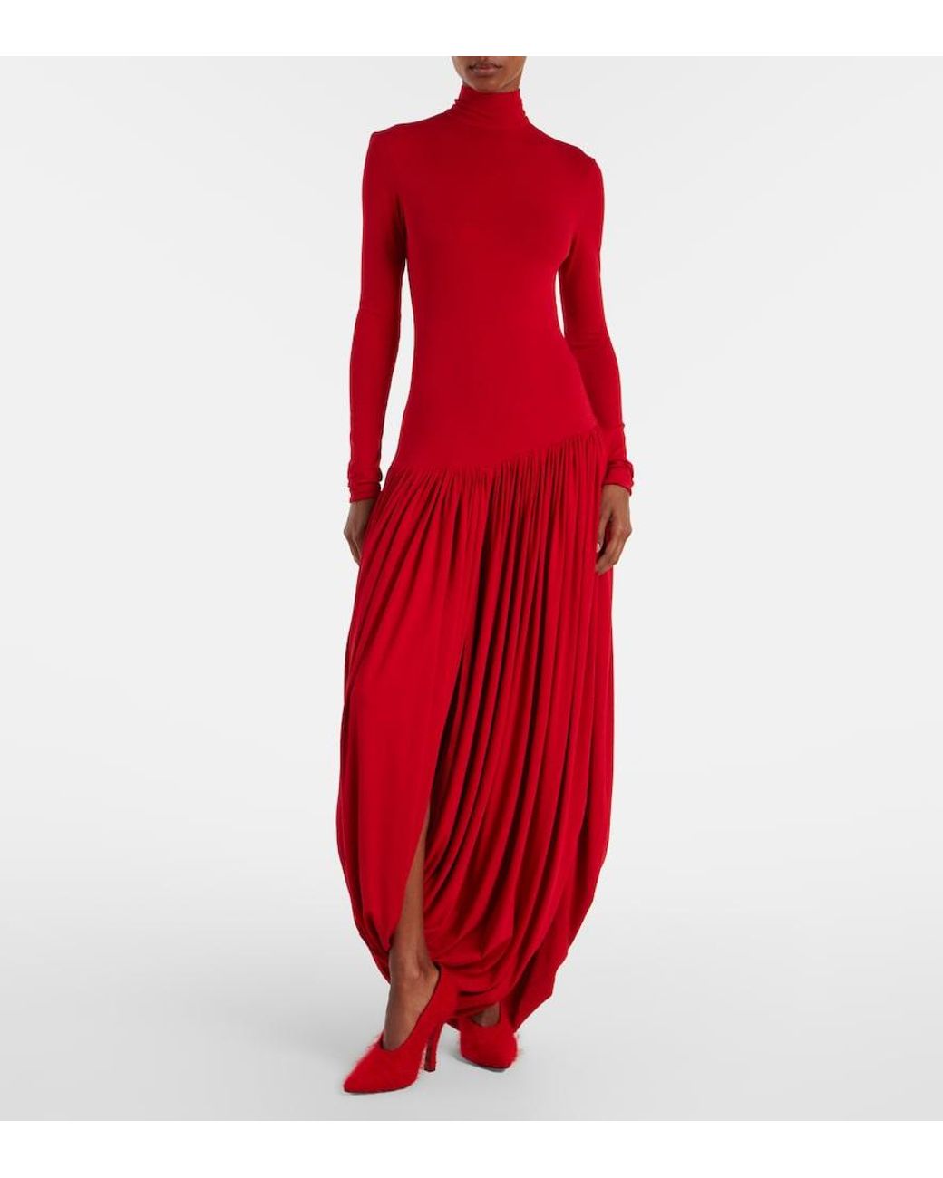 Magda Butrym Red Felt Pumps