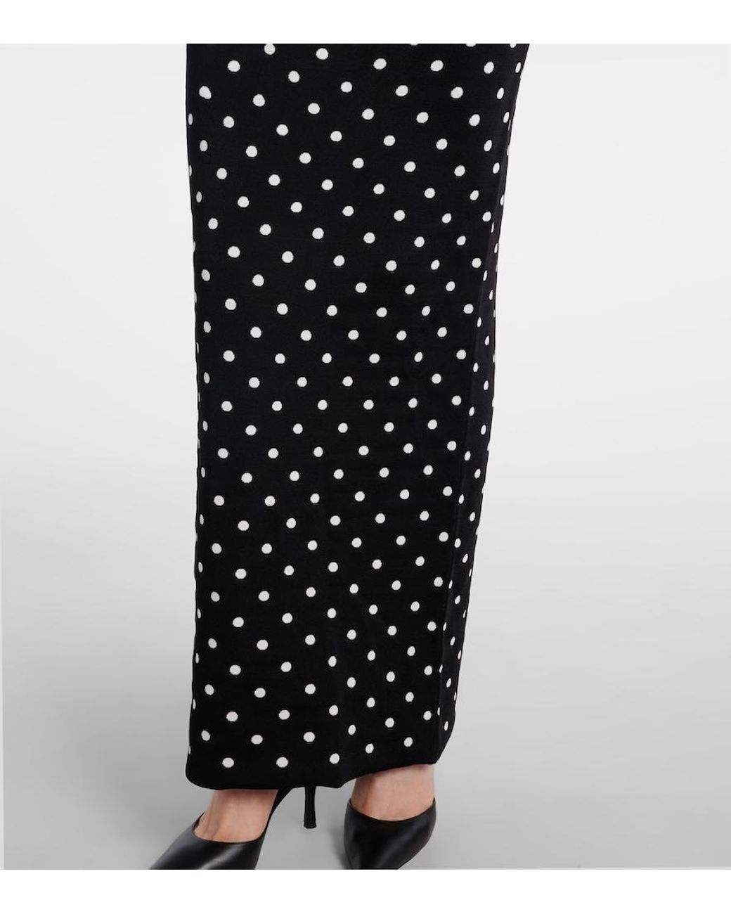 Self-Portrait Black Polka-Dot Asymmetric Maxi Dress