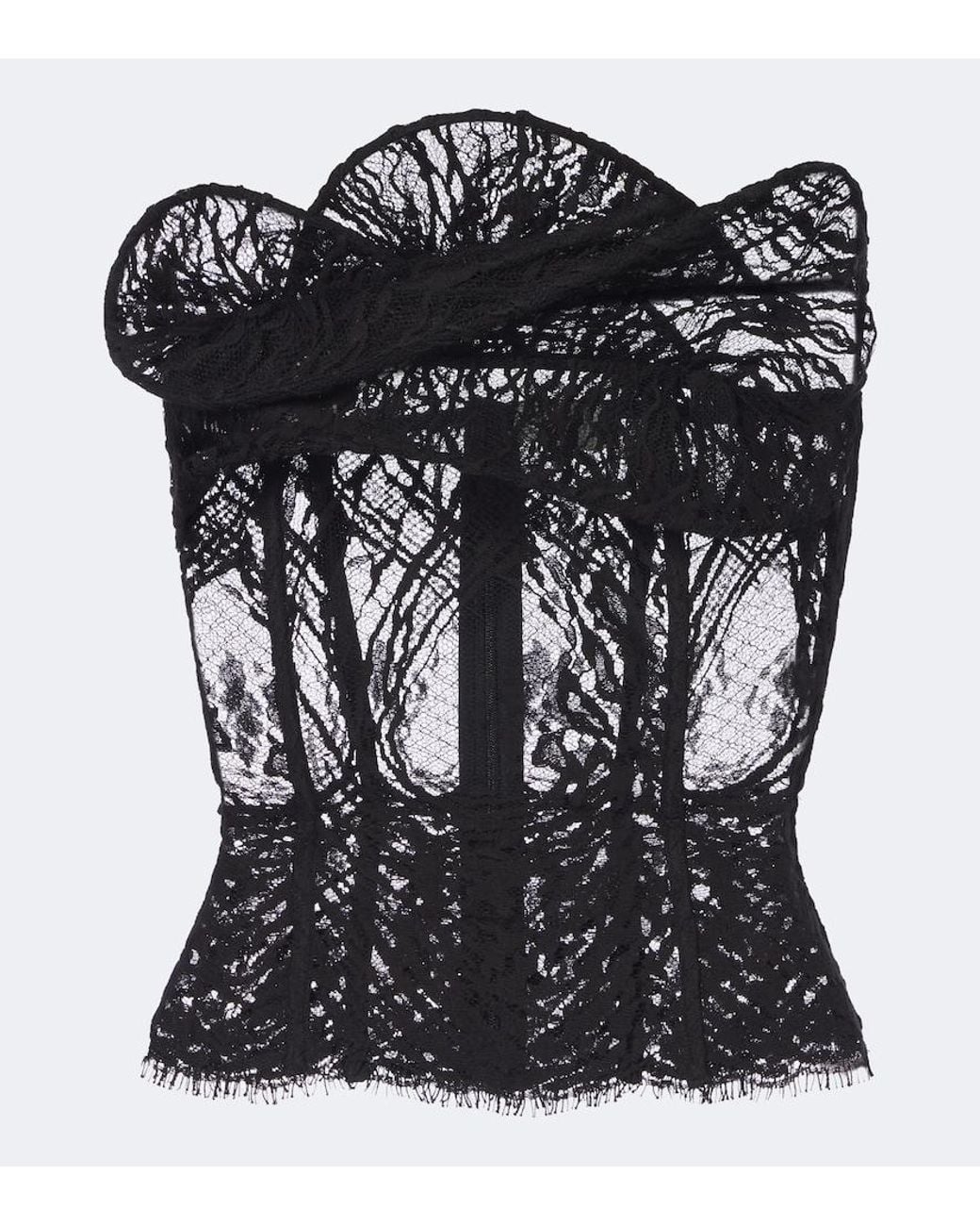 Magda Butrym Black Draped Lace Corset