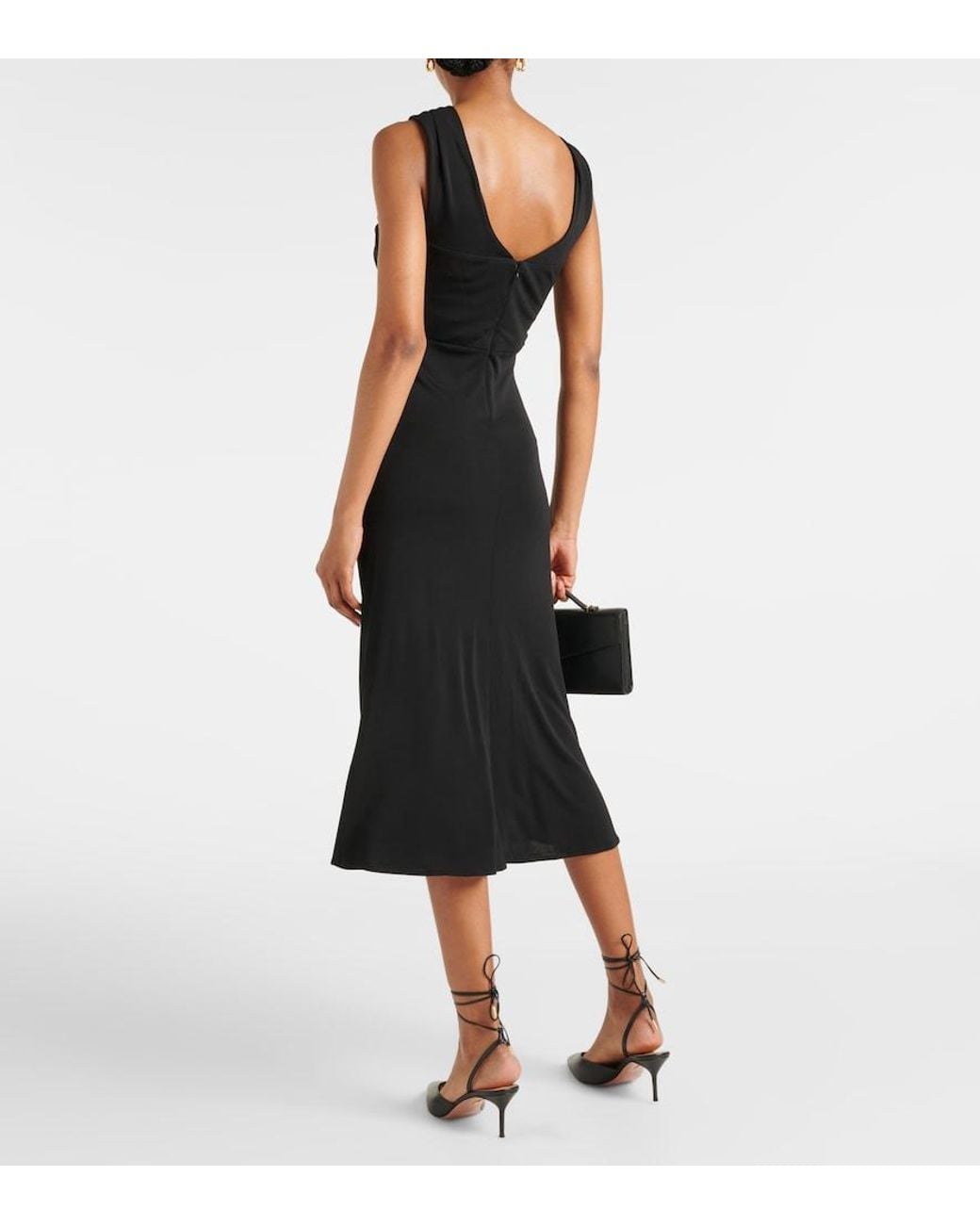 Diane von Furstenberg Black Neely Halterneck Jersey Midi Dress