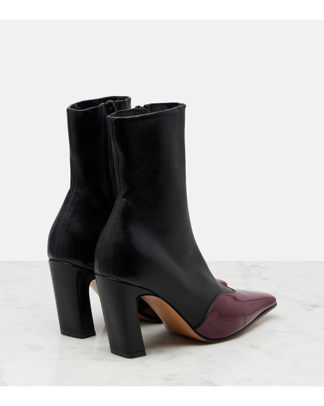 Khaite Purple Nevada 85 Leather Ankle Boots