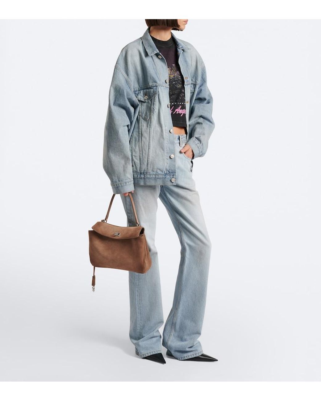 Balenciaga Brown Rodeo Small Suede Top-Handle Bag