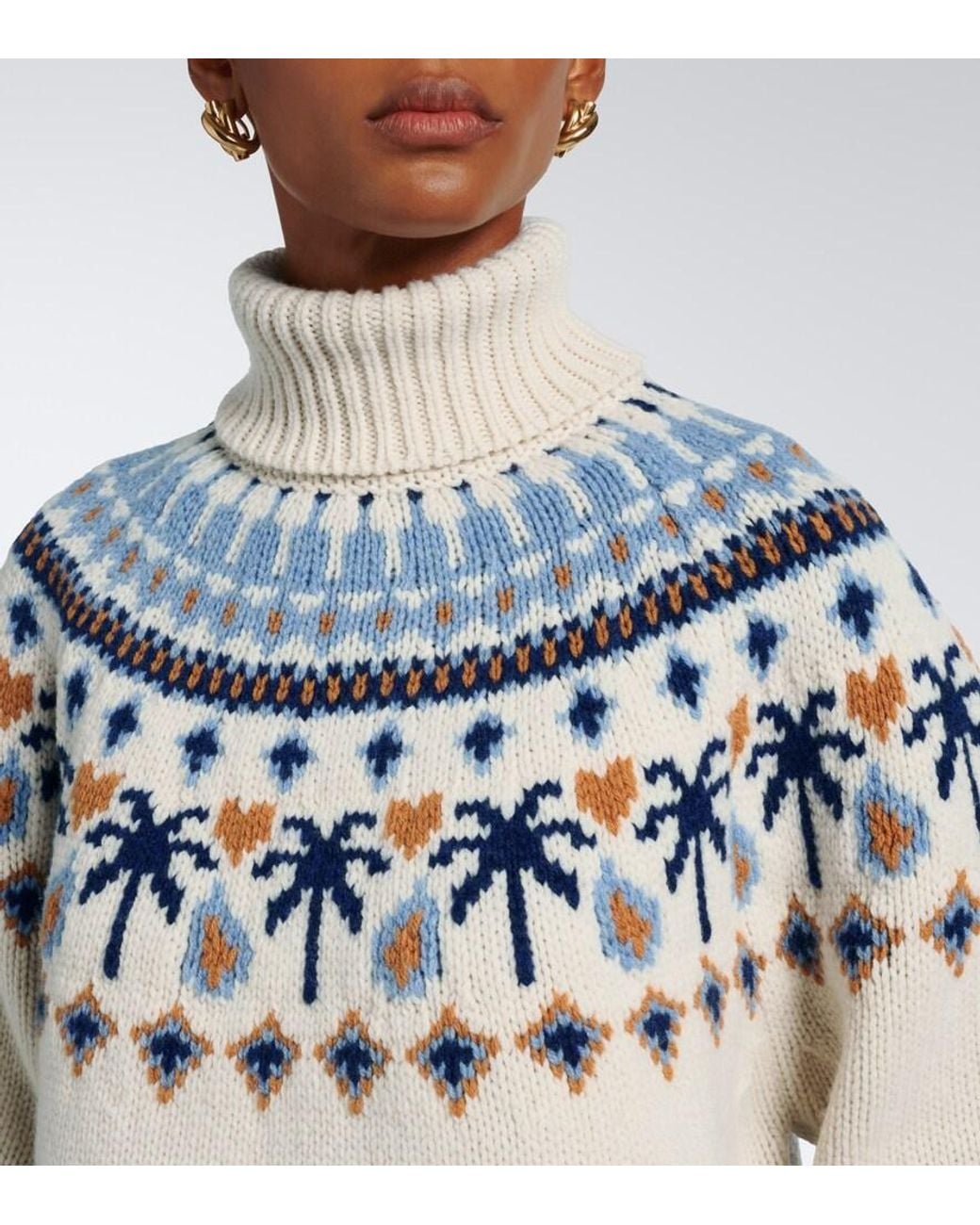 Alanui Blue Sweet Winter Virgin Wool Turtleneck Sweater