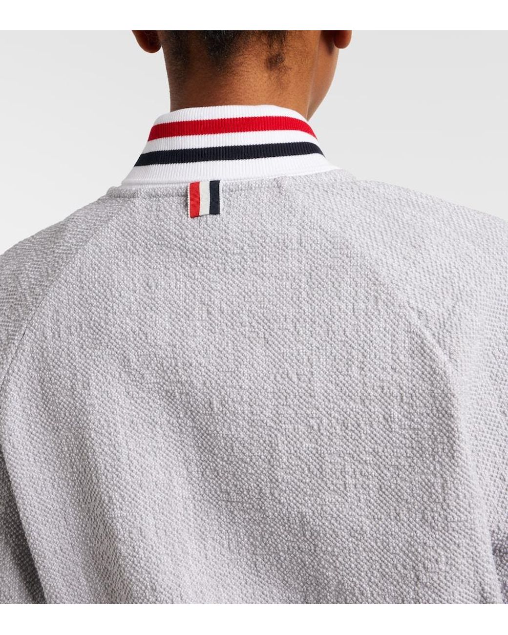 Thom Browne White Cotton-Blend Bomber Jacket