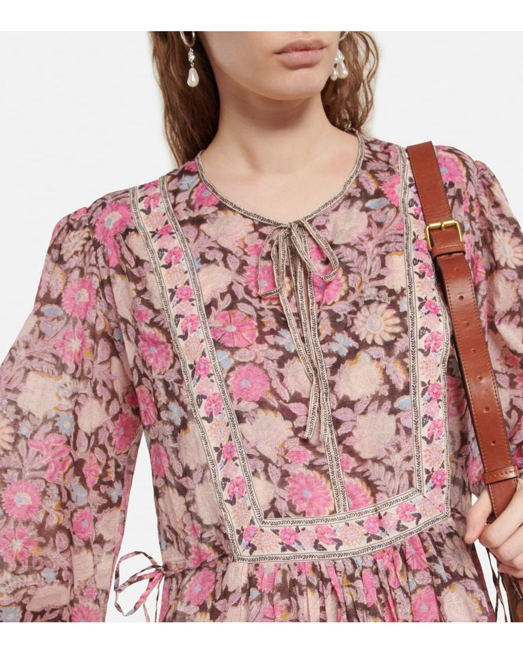 Isabel Marant Red Gilinesia Floral-Print Cotton Minidress