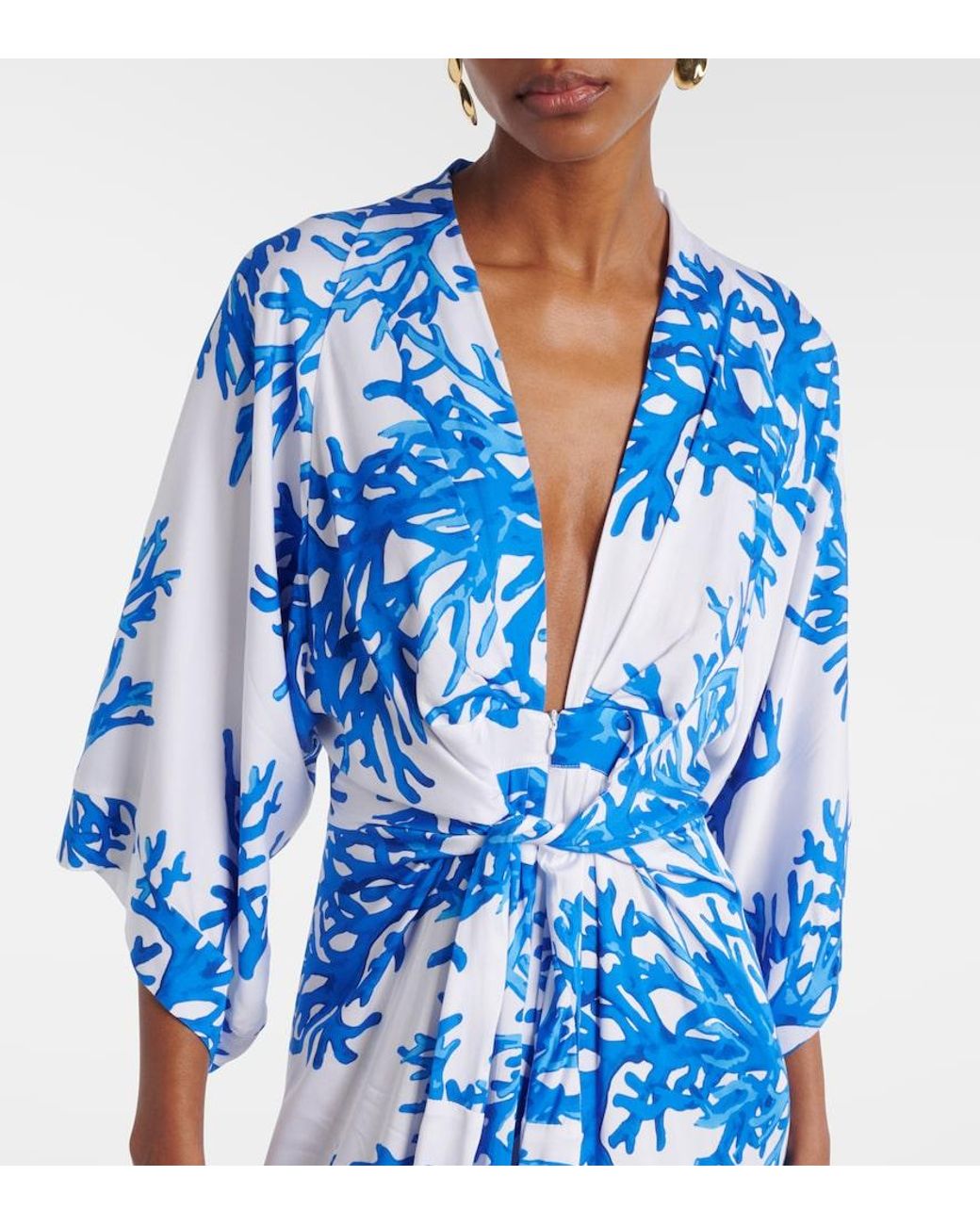 Melissa Odabash Blue Eloise Printed Maxi Dress