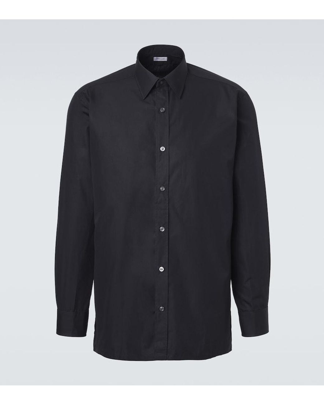Charvet Blue Cotton Poplin Shirt for men