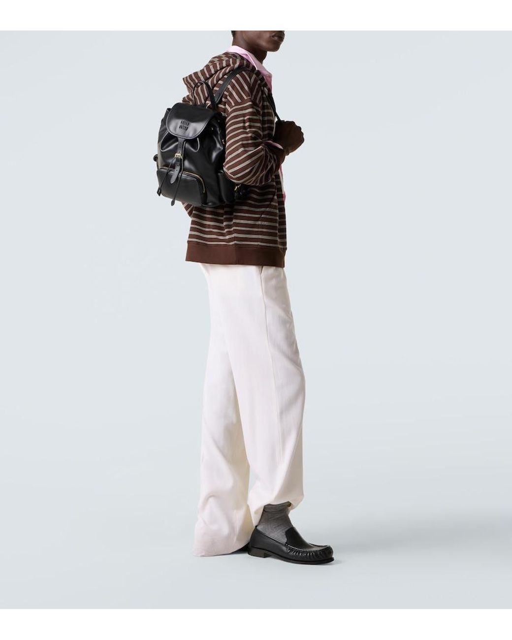 Miu Miu Black Leather Backpack for men