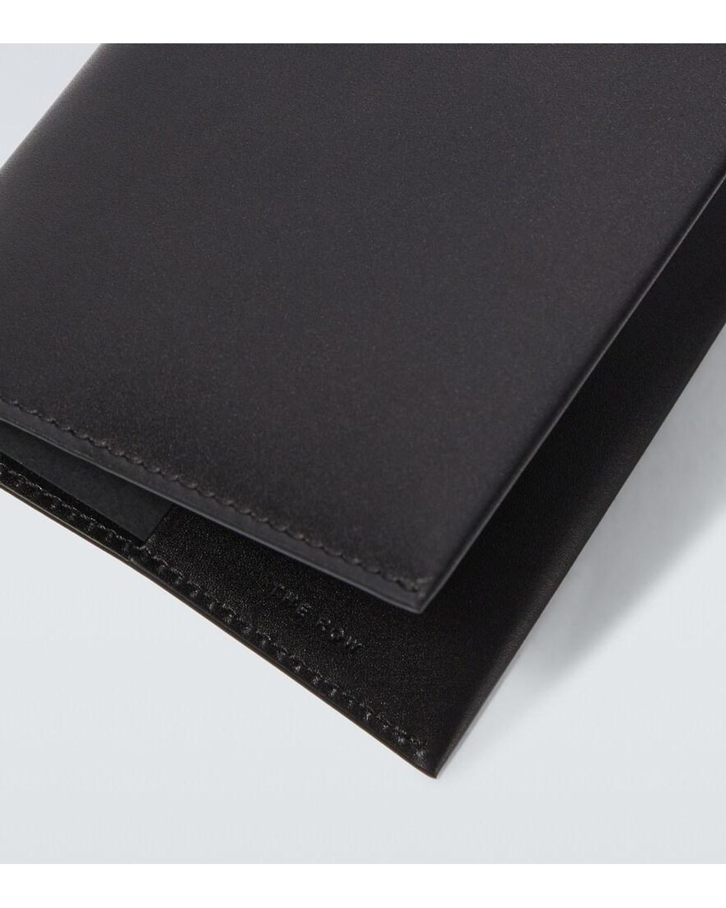 The Row Black Leather Passport Holder for men