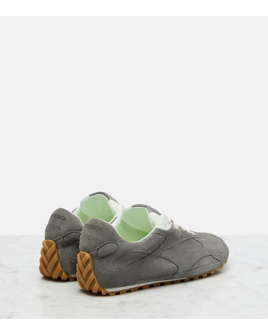 Bottega Veneta Gray Orbit Flash Suede Sneakers