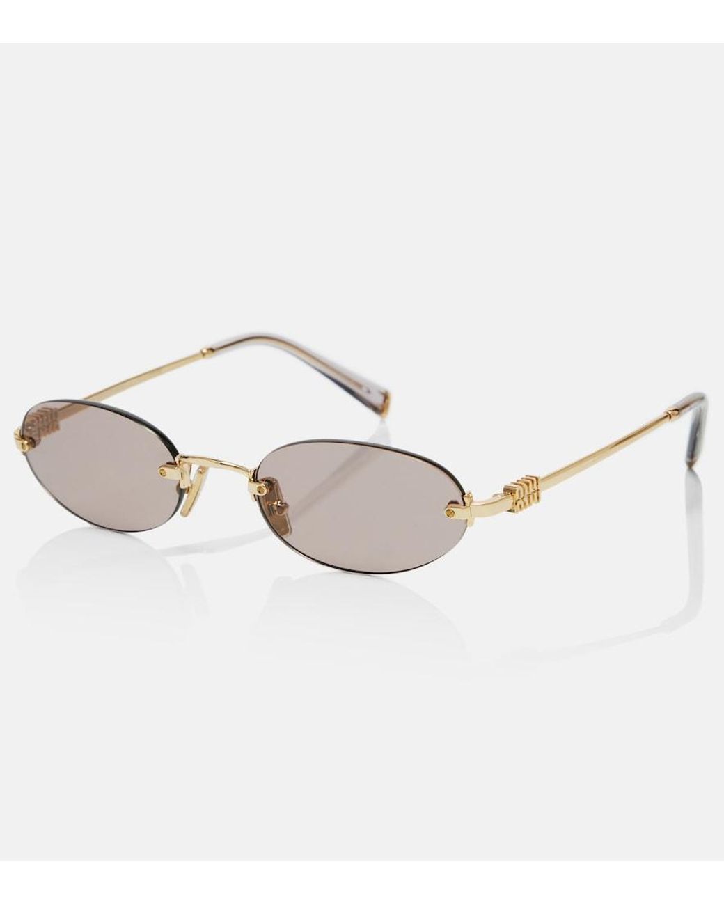 Miu Miu Multicolor Logo Oval Sunglasses