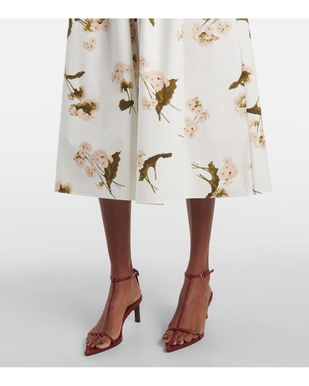 Erdem Natural Floral Cotton Poplin Midi Dress