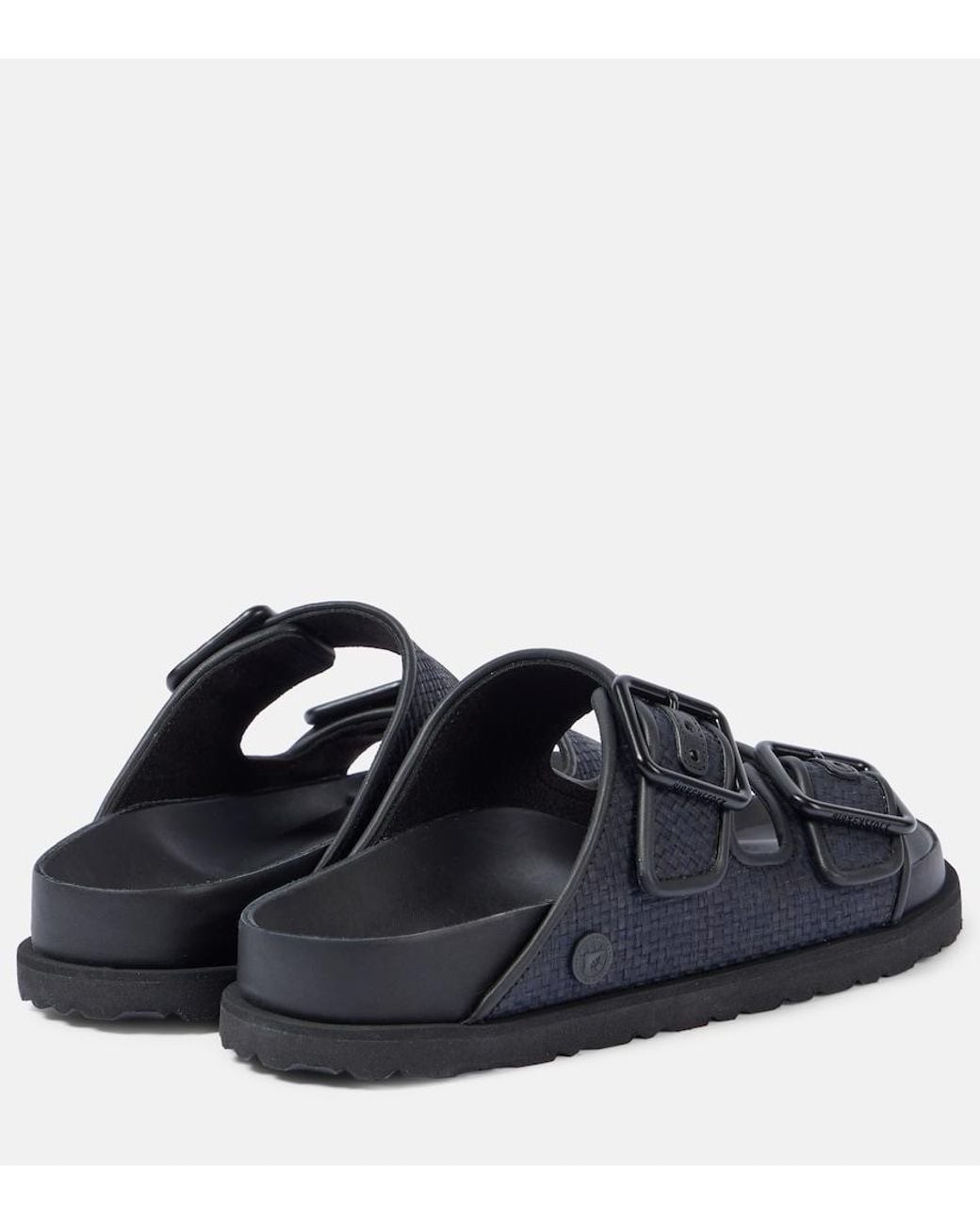 Birkenstock Blue Arizona Luxe Raffia Sandals