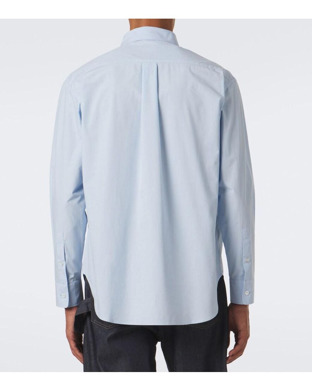 J.W. Anderson Blue Applique Cotton Poplin Shirt for men