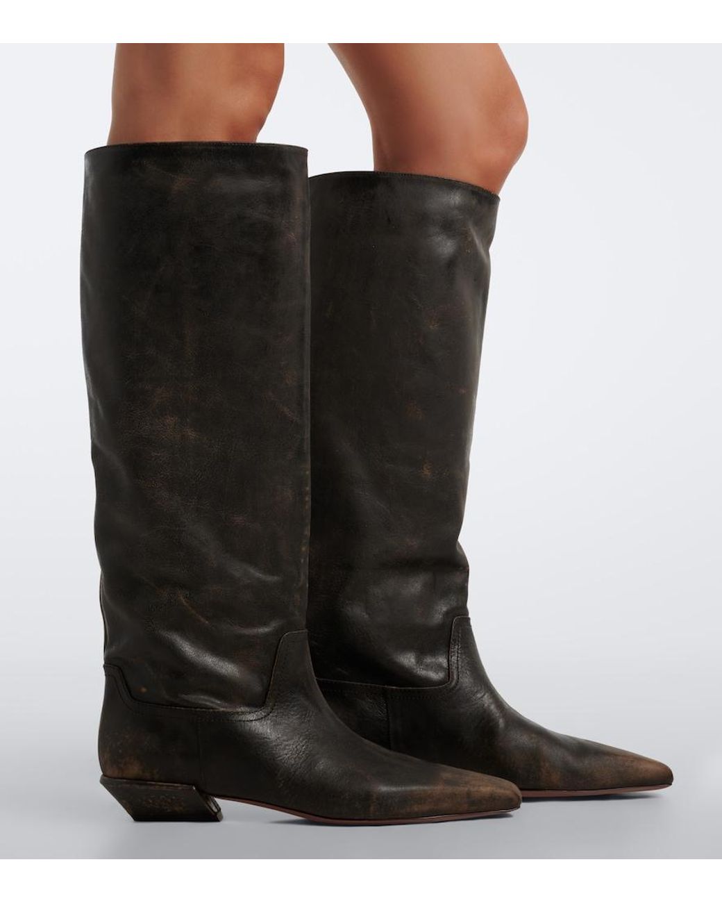 Paris Texas Black Bettina Leather Knee-High Boots