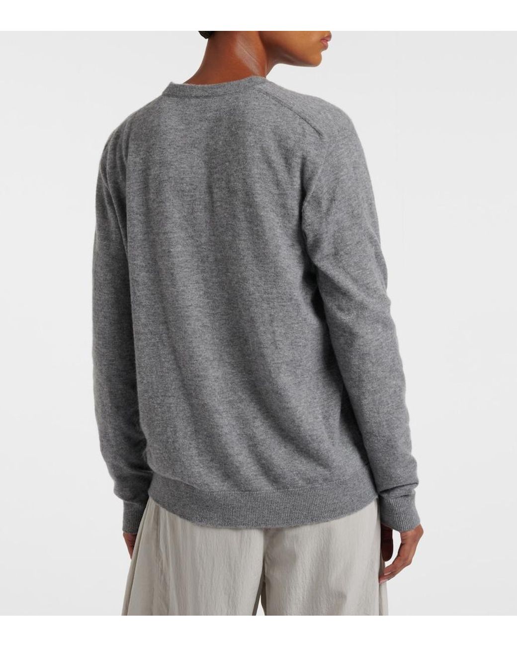The Row Gray Nian Cashmere Top