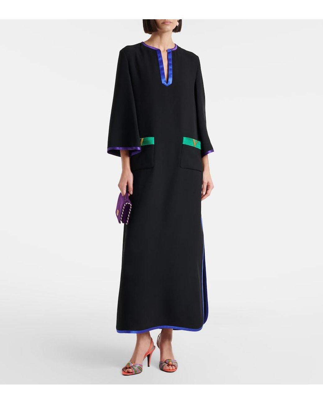 Valentino Garavani Black Vgold Cady Couture Maxi Dress