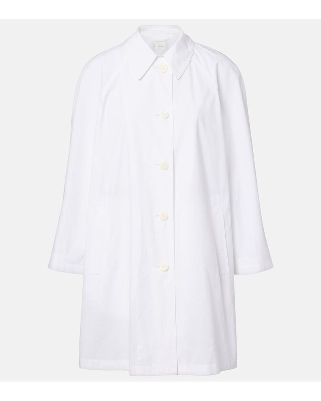 The Row White Hawkins Cotton Coat