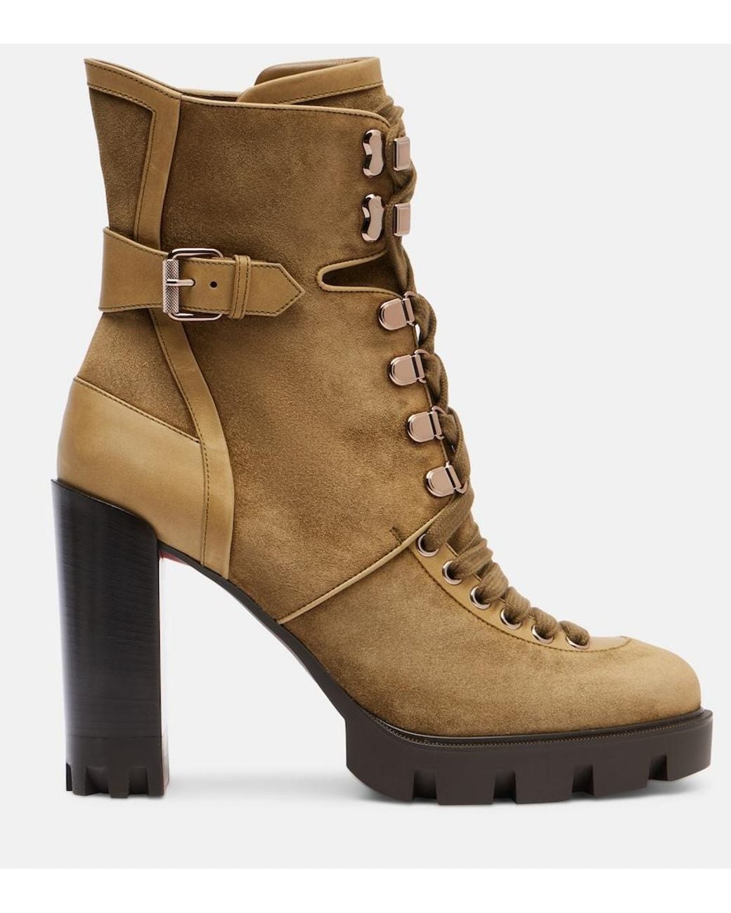 Christian Louboutin Brown New Macademia 100 Suede Ankle Boots