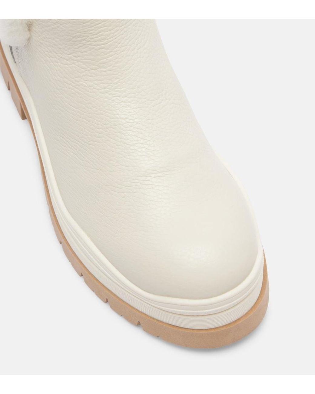 Bogner White Arosa Shearling-Lined Leather Ankle Boots