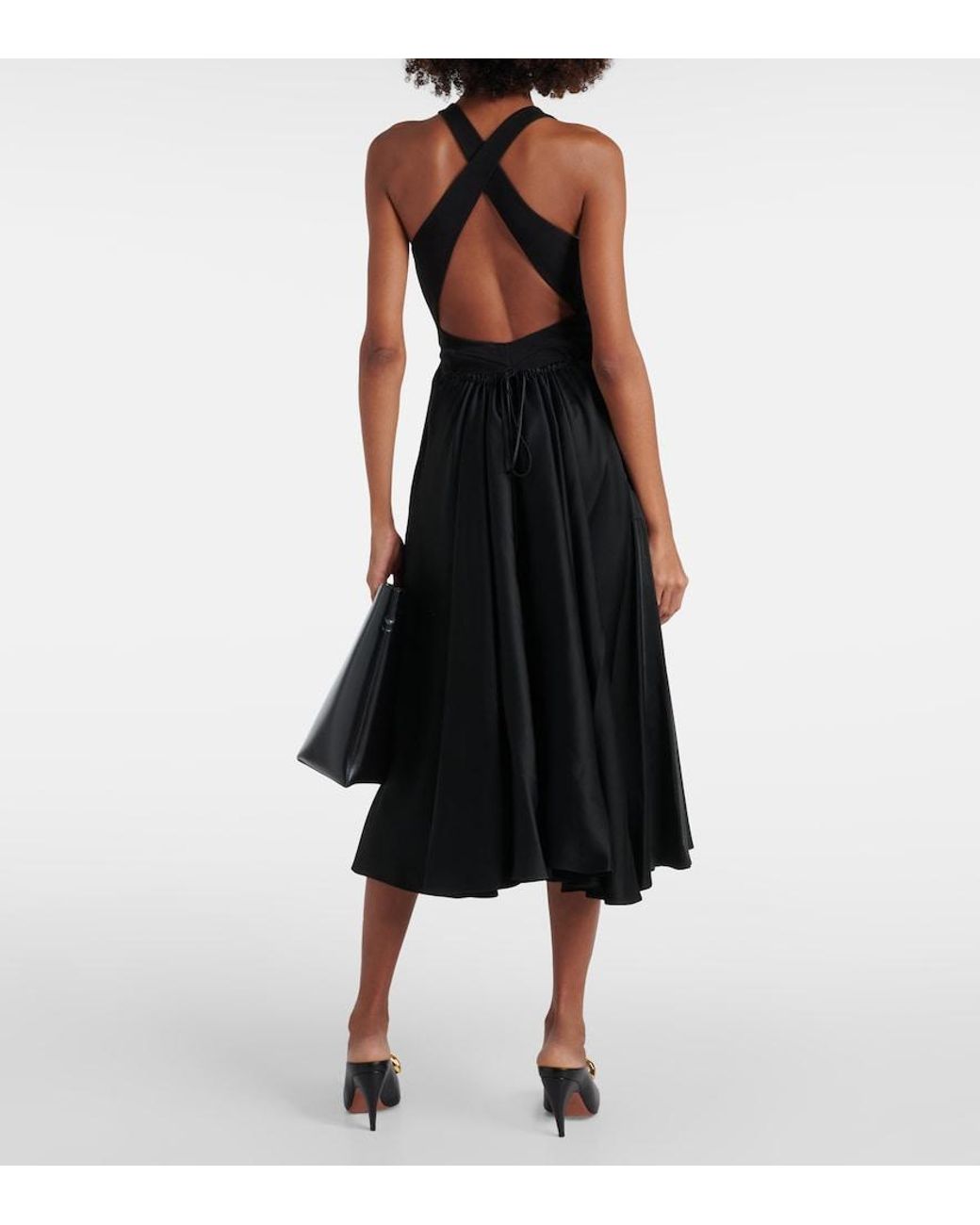 Alaïa Black Cotton-Blend Midi Dress