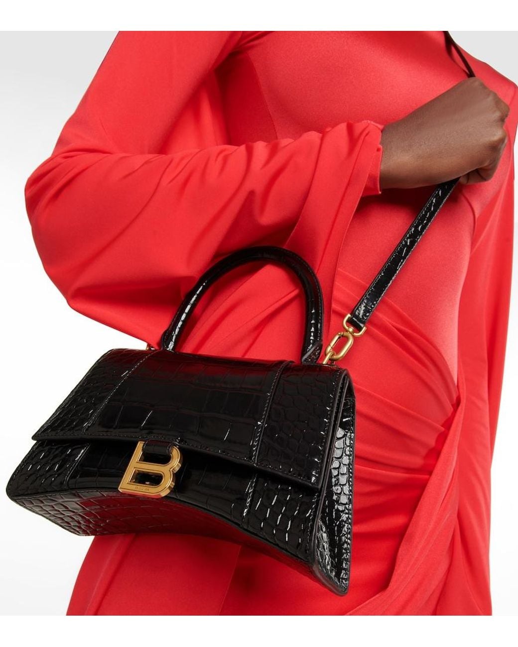 Balenciaga Black Hourglass Small Top Handle Bag