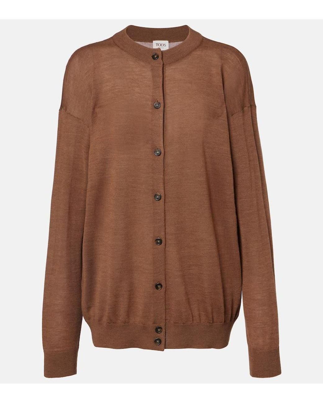 Tod's Brown Virgin Wool Cardigan