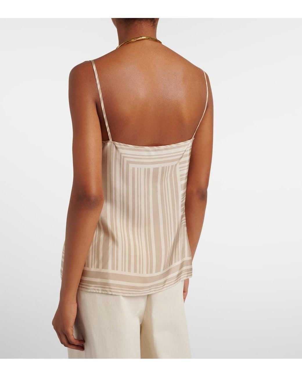 Joseph Natural Stace Printed Silk Top