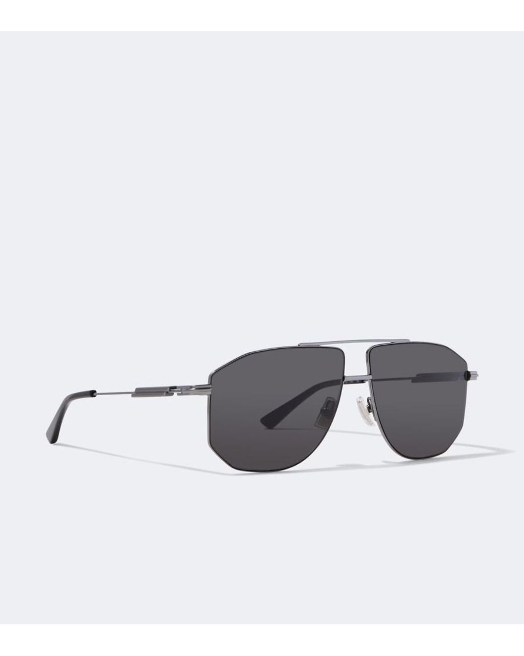 Bottega Veneta Gray Aviator Sunglasses for men