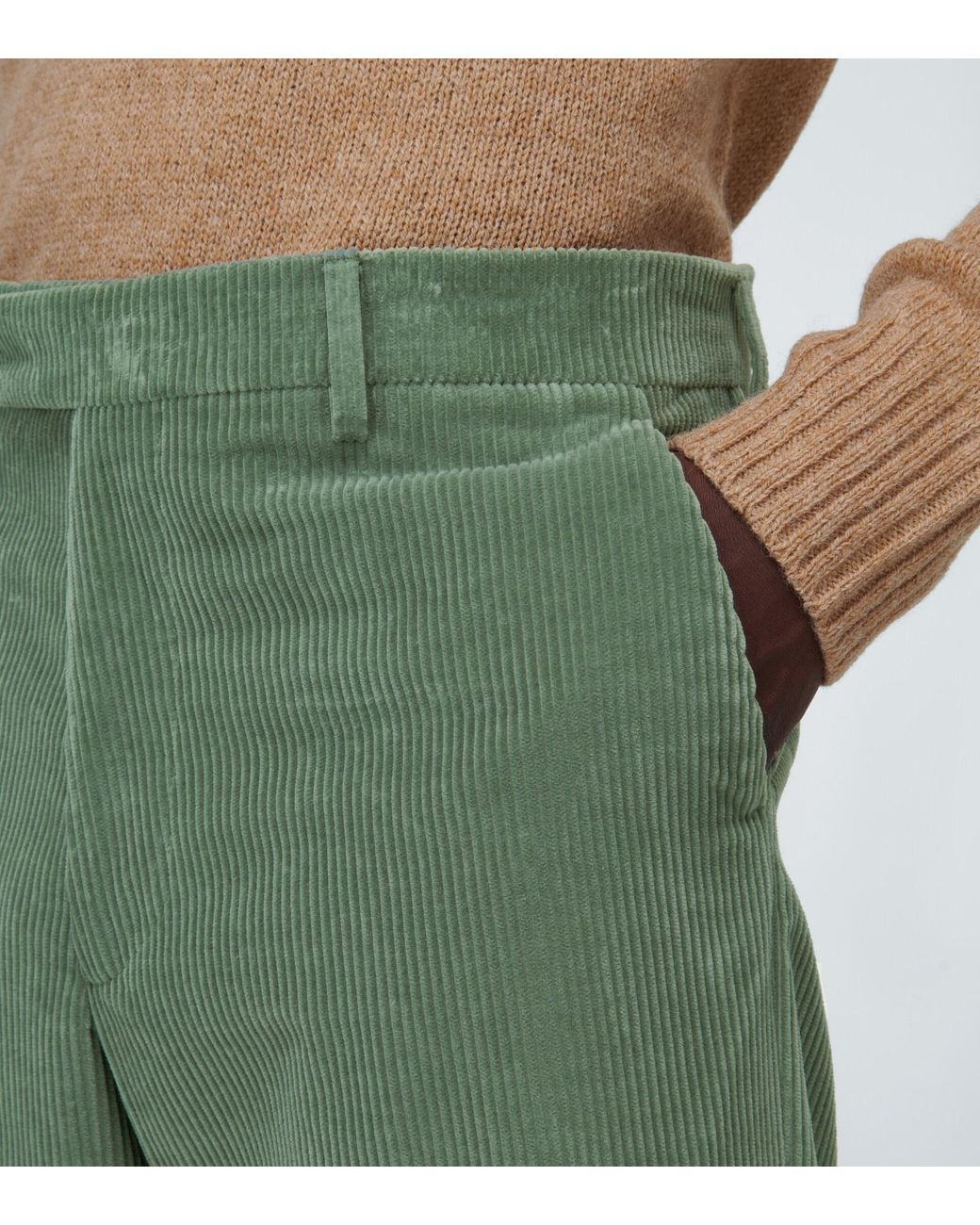 Etro Wide-leg Corduroy Pants in Green for Men Lyst
