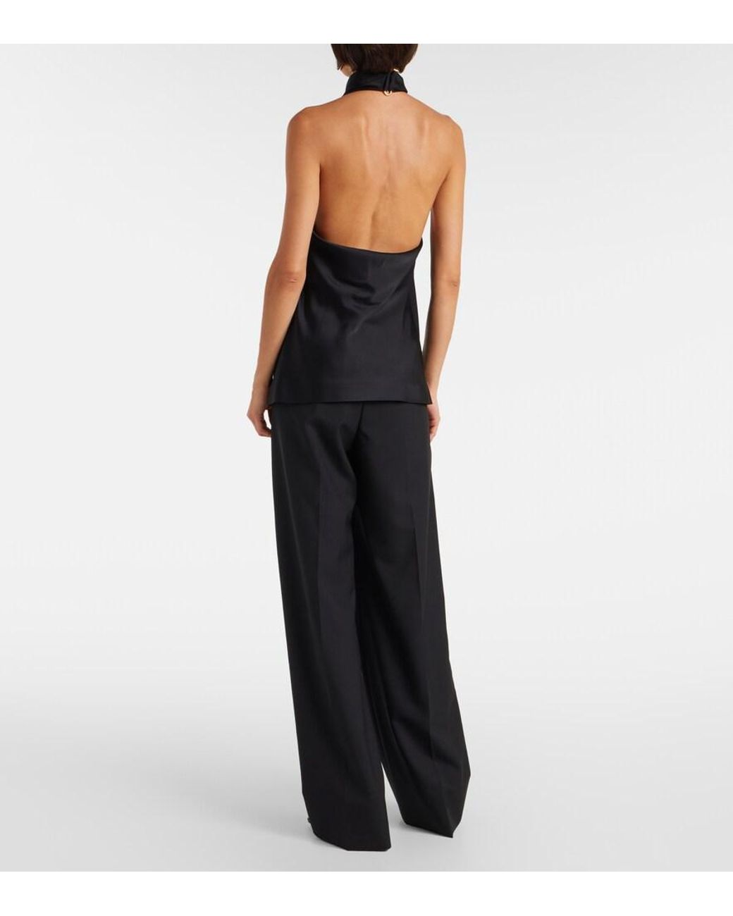 Stella McCartney Black Halterneck Satin Top