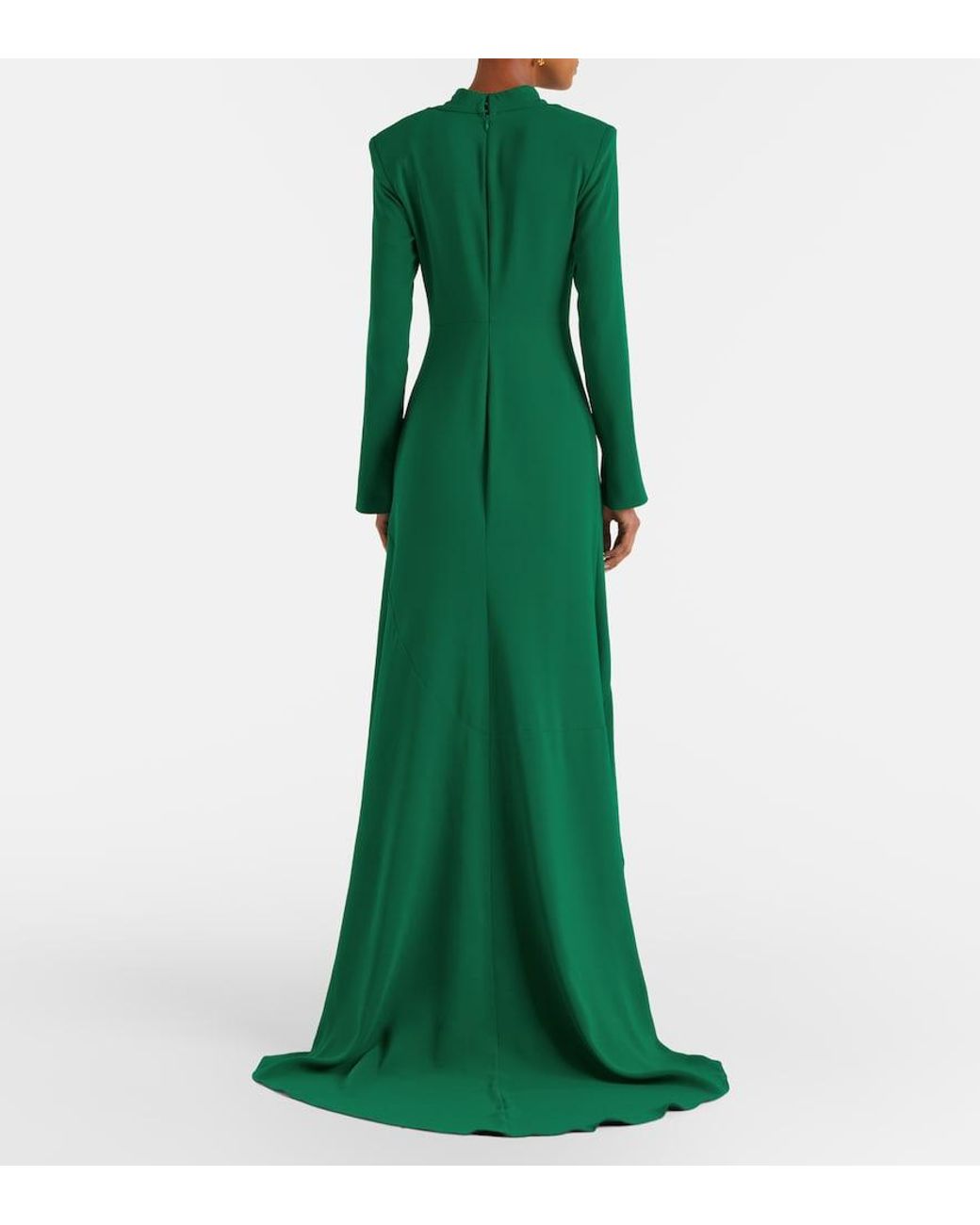 Oscar de la Renta Green Silk-Blend Gown