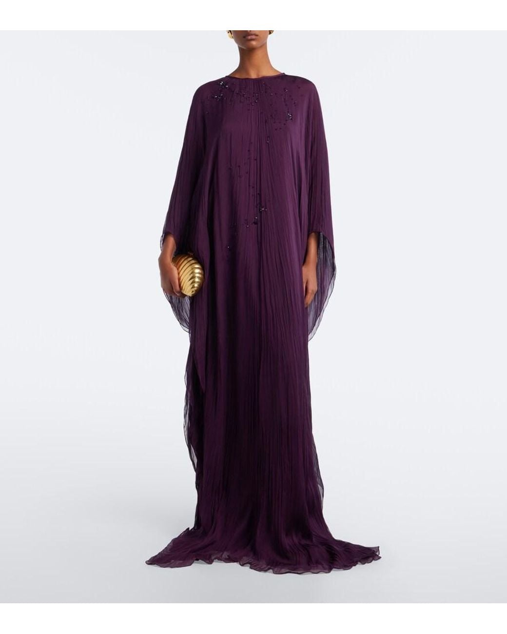 Marmar Halim Purple Embellished Kaftan