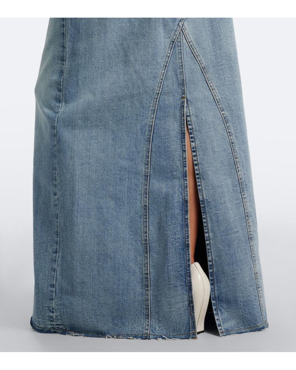 Maison Margiela Blue Paneled Denim Maxi Skirt